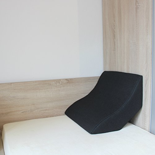 Lesekissen und Rückenstütze für optimale Sitzposition. Keilkissen, Rückenkissen, Fernsehkissen, Ergokissen, Farbe: schwarz - 3