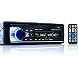 Masione® Radio para coche, Bluetooth Car Audio Estéreo, Autorradio 1 DIN in Dash 12V, receptor de FM con USB MP3 Player Radio y receptor AUX SD Entrada USB + Control remoto/Mando a distancia