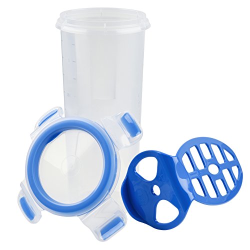 Emsa 508555 Mixbecher mit Deckel, Mixeinsatz, Volumen 0.5 Liter, Transparent/Blau, Clip & Close - 3