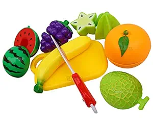 Toyshine Slice-able 10 Pcs Fruits Cutting Kitchen Play Toy Set