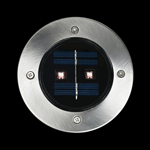 sunnymi 2LED Solar-Untergrundleuchten/Solar wasserdicht/Edelstahl und ABS/Langlebig und stilvoll/Im Freien Pfad Licht Punkt Lampe Garten Garten Rasen Landschaft (Blau)