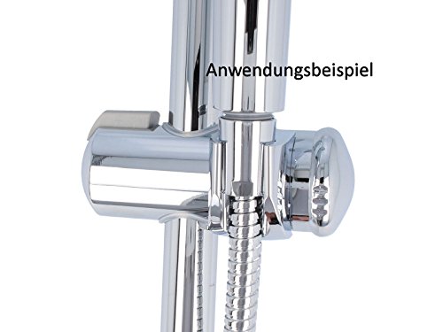 tecuro Universal – Gleiter Schieber Brausehalter für Wandstange Ø 25 mm chrom - 3