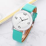 xue binghualoll Lässige Mode Monochrome Weiß Digitalwaage Disc Gürtel Strap Damenuhr