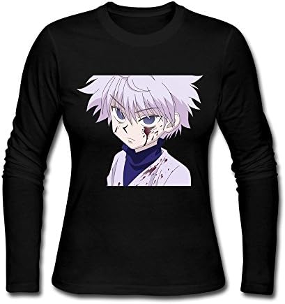 Women's Hunter X Hunter Killua 100% Cotton Long Sleeve T-Shirt Black XX-Large