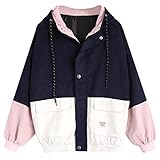  Overdose Mujer De Manga Larga Patchwork De Pana De Invierno De Gran TamañO De La Manera Chaqueta De La Cremallera Rompevientos Capa De Abrigo
