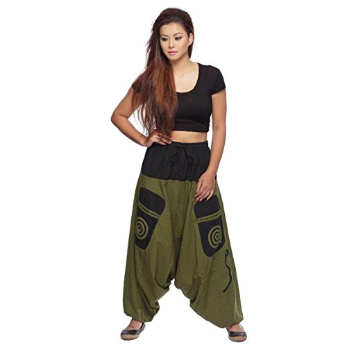 Haremshose Pumphose Aladinhose Pluderhose Yoga Goa Sarouel Baggy Aladin Freizeithose Simandra Damen - 6
