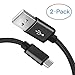 Price comparison product image Fundro Samsung charger cable, Micro USB Kabel (2-Pack 3ft) Sync and Fast Charging Nylon Cord for Samsung Galaxy S7 Edge/ S7 S6 Note 5, Nexus, Android Charger and More (Black)
