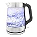 Produktbild AYQ Glas Edelstahl Wasserkocher mit LED Innenbeleuchtung | 1500 Watt | 1,8 Liter | integrierter Kalkfilter | automatische Abschaltung | Kabellos