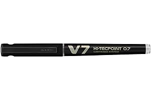 Pilot V7 Hi-Tecpoint 108100101 - Bolígrafo recargable (10 unidades, tamaño mediano), color negro