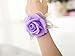 Produktbild Lumanuby 3x Realistisch Rose Armband Brautjungfer für Braut/Brautjungfer Mode Handgelenk Hochzeit aus PE und Gummiband Bunt Hochzeit Zubehör (Violett)