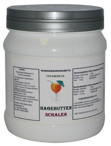 Preisvergleich Produktbild Hagebuttenschalen Pulver 500g Vitamin C, Erkältung, Frühjahrsmüdigkeit, Gelenke, Hunde + Messlöffel