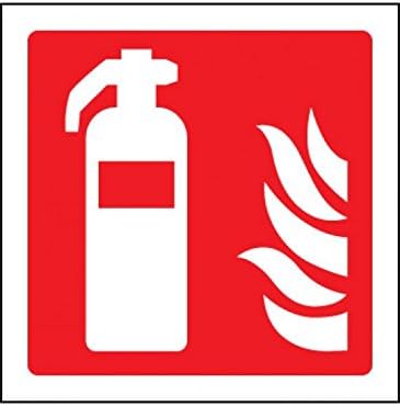 Caledonia Signs 11018U Fire Extinguisher Symbol Sign, Rigid Plastic, U: 100 mm x 100 mm