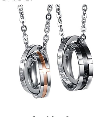 2Necklaces Lover's Necklace Couple Necklace With Chain Titanium Steel couple Pendant Ornaments ( Design : Ladie's Necklace )