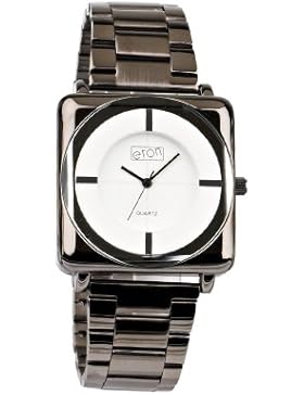 Eton Men'Quarz-Uhr mit weißem Zifferblatt Analog-Anzeige und Schwarz - 3011 -PW g