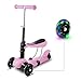 Produktbild WeSkate Dreiradscooter Kinder Scooter Roller Tretroller mit Sitz 3-in-1 | 3 Räder Höhenverstellbarer Kinderscooter Kinderroller mit Leuchtrollen für Kleinkinder Jüngere Mädchen ab 3 Jahre Lila