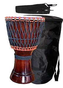 GT manufacturers Free Style Rope|Tuned Djembe|Djembe Drums(10'' Head)|Musical Instrument|Percussion Hand Drums|Djembe With Bag03 (Brown)