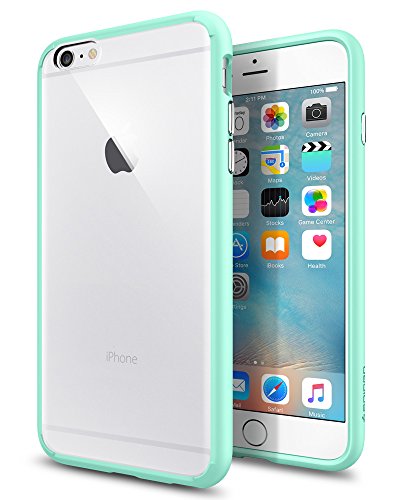 iPhone 6S Plus Case, Spigen Â® [AIR CUSHION] iPhone 6S Plus Case Bumper **NEW** [Ultra Hybrid] [Mint] Clear back panel + TPU bumper for iPhone 6S Plus (2015) - Mint (SGP11647)