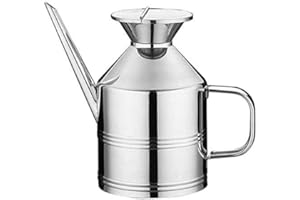 LUUKUP Bouteille d'huile en acier inoxydable, Distributeur d'huile en acier inoxydable Huile d'olive Vinaigre Sauce Pot d'huile pour bouteille d'huile de burette accessoires de cuisine (375ML)