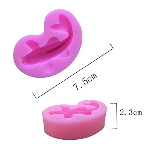 Gazechimp Silikon-Form für Fondant/Schokolade/Zuckerverzierung, für Cupcakes, Mehr Form – Rosa 3D-Karpfen-Fische, 7,5 x 4,2 x 2,2 cm - 4