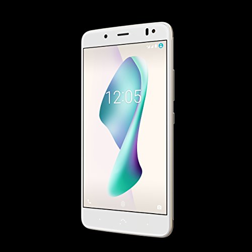 Bq Aquaris V Plus Smartphone (13,97 cm (5,5 Zoll) Display, 32 GB Speicher, Android 7.1.2 (Nougat)) weiÃŸ/mist gold