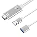 Produktbild COFEND® USB 3.0 Digital HDTV AV Kabel Adapter, iOS Android Phone USB 3.0 zu HDMI Plug and Play 1080P Spiegelungskabel für iOS i Phone/Pad und Android Smartphones Galaxy S8/S9, Huawei Mate 20, Silber