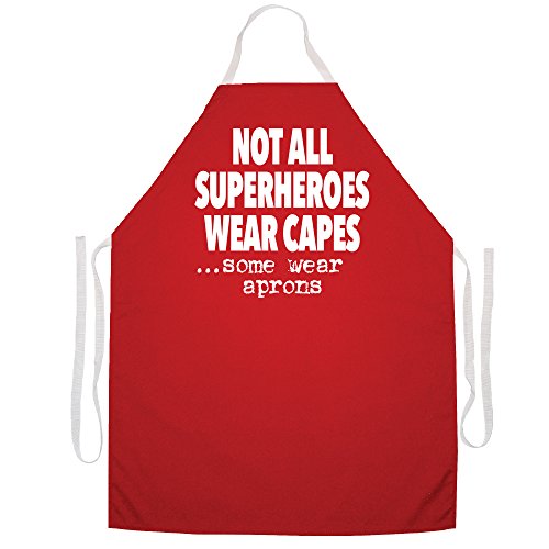 Attitude Schürzen Voll Verstellbarer „Nicht alle Superheros tragen Capes, einige tragen Schürzen“ apron-red