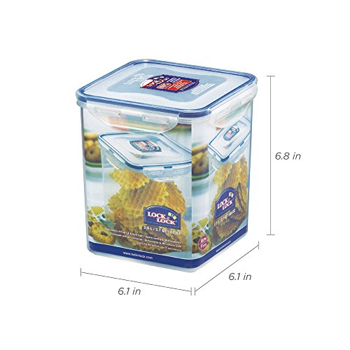 Lock & Lock Viereckiger Vorratsbehälter, groß, 2,6 Liter - 2