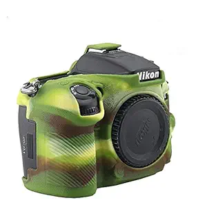 Silicon Cover for Nikon D7100/7200 Camera Case, Professional Silicone Rubber Camera Case Cover Detachable Protective for Nikon D7100/7200 - Military Green