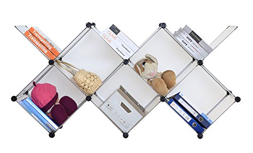 Kronenburg Regalsystem Badregal Steckregal Schrank Regal Kleiderschrank Garderobe – 112 x 112 x 37 cm – Transparent - 9