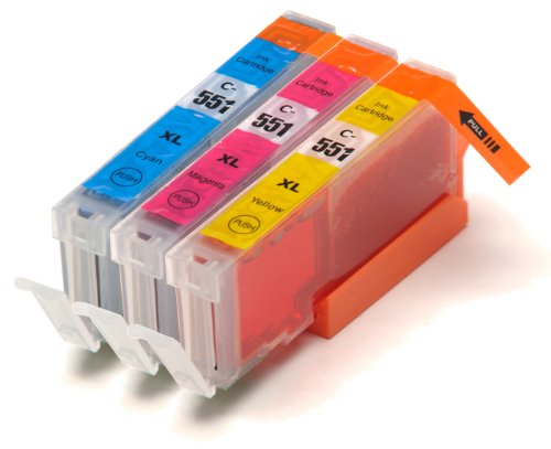 Pack 3 XL Canon PGI-550   CLI-551  Canon 551  Canon 550 Cartouches Compatibles  1 cyan  1 magenta  1 jaune compatible avec Canon Pixma iP 7250  Pixma MG5450  Pixma MX925  Cartouches Compatibles  JET D ENCRE imprimantes  CLI-551C   CLI-551M   CLI-551Y    Encre Choix