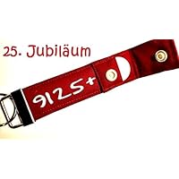 25. Jubiläum Jahrestag Geburtstag - Schlüsselanhänger mit Einkaufschip, Geschenk zum Firmenjubiläum, Geschenk zur Silberhochzeit, 25. Hochzeitstag, Betriebszugehörigkeit, Schlüsselband