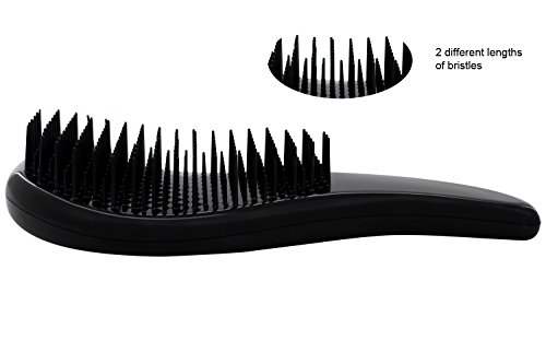 HairBrush- a Detangling Hair Brush by Majestik+, Best Professional Salon Quality, Wet & Dry Brush For Tangle-Free, No Pain – Great For Thick, Wavy, Curly, or thin hair on women, girls & kids, a must have Detangler brush in Black by Majestik+ - 2