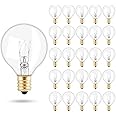 Weskjer Lampadine di Ricambio, Lampadine Globo G40 da 7 Watt Supporto per Presa di Base E12 Resistenza Allacqua IP44 Bianco C