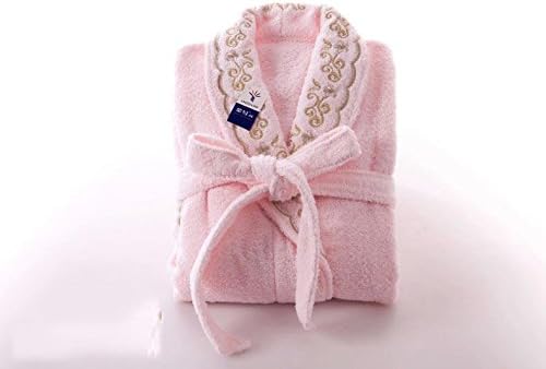ZHFC Cotton bathrobe bathrobe clothing exquisite embroidery Home Furnishing with thick winter styles of men and women,One hundred and seventy,Pink Lady