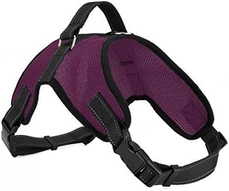 Safety Front Range No-Pull Dog Harness,3m Reflective Vest for Dogs Easy Control (MESH PURPLE, LARGE)