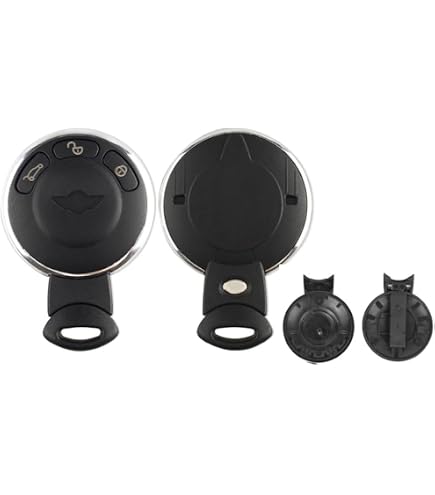 2 Anneaux De Protection Pour Clé Mini Cooper R55 à R60 - Anti-rayures Argent Et Noir
