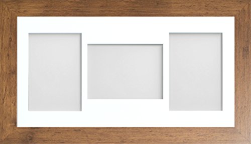 Frame CompanyWatson Rustic Multi-Aperture Photo Frame with Mount, 20x10 for 7x5 (x3 PLP) * Choice of Frame Colour and Mount Design* NEW