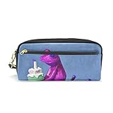 Estuche para lápices con cremallera, diseño de rana, color morado