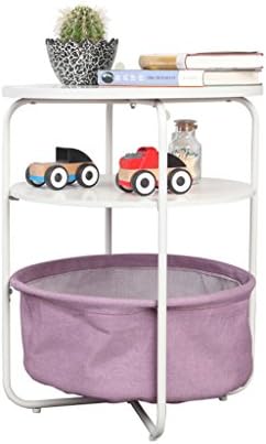 LTM-MPZ Small Round Table With A Small Sofa Side A Few Side Tables Bedroom Bedside Table Mobile Coffee Table (Color : Purple)