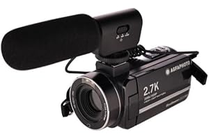 AgfaPhoto Realimove CC2700 - Videocámara Digital (Vídeo 2.7K, 24MP, Pantalla táctil 3'', Zoom 18X, Mando a Distancia, 2 baterías, Micro, Batería de Litio) Negro