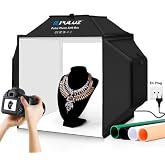 Coverzone Puluzz 60x60x60 cm Profesyonel Fotoğraf &Ccedil;ekim &Ccedil;adırı, 2x68 LED 5500K Işıklı Katlanabilir Mini Fotoğraf St&uuml;dyosu, Ta