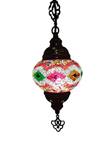 Preisvergleich Produktbild Mosaiklampe (Türkische Lampe) ø 13 cm Bunt Orientalische Lampe