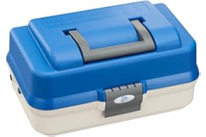 Plastica Panaro - Valigetta Pesca 143 Bianca e Blu per Trasportare, Proteggere e Organizzare l'Attrezzatura da Pesca, Dimensioni Esterne 336 x 198 x H165 mm