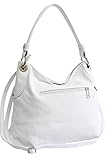 handtasche weiss sale made in italy AMBRA Moda Damen echt Ledertasche Handtasche Schultertasche Beutel Shopper Umhängtasche GL012 (Weiß)