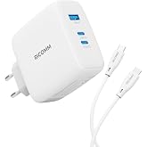 Ricomm 140W GaN 3 Port USB-C+USB-A Charger QC5.0 PD3.1 iPhone, iPad, Samsung, Xiaomi, Notebook, Macbook Air Compatible Speed