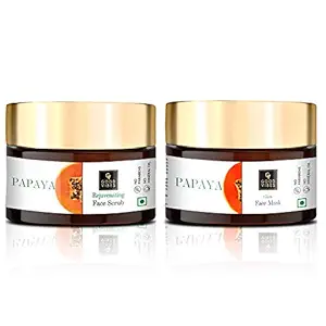 Good Vibes Glow Face Mask - Papaya (50 g) + Rejuvenating Face Scrub - Papaya (50 g)