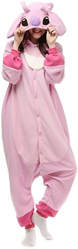 VU ROUL Unisex Adults Costumes Kigurumi Onesie Lilo and Stitch Pink Size UK S