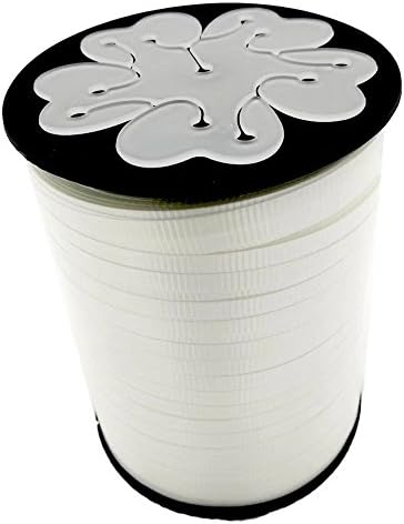 Eightnight Crimped Curling White Ribbon 500-yard spool 3/16-inch(5mm), used for Flowers, Arts Crafts, Gift Wrapping, Balloons binding for Celebration, Anniversary, Birthday party, Wedding Accessory Clip of Plum blossom shape