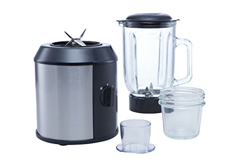 1.500 Watt 2in1 Glas Edelstahl Standmixer | Smoothie Maker | + Kaffeemühle | Zerkleinerer | Ice Crusher | Universal Power Mixer | Shaker | Metallmesser | 1,3 Liter | 2 Geschwindigkeitsstufen (1500Watt Glas/Edelstahl) - 3