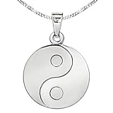 Silberschmuckset für Yin Yang-Freunde: bestehend aus einem Yin Yang Anhänger Ø ca. 16 mm,mit Anhängerschlaufe gesamt ca. 23 mm lang